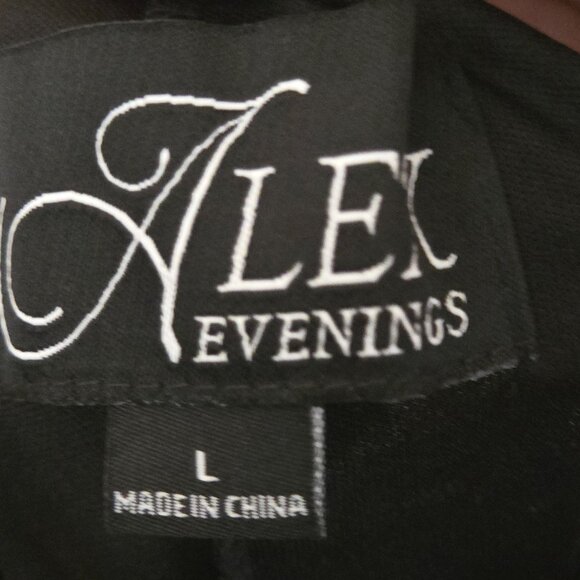 Alex Evenings A Line Long Chiffon Skirt Black Trending Slip Maxi Size L - Picture 9 of 10